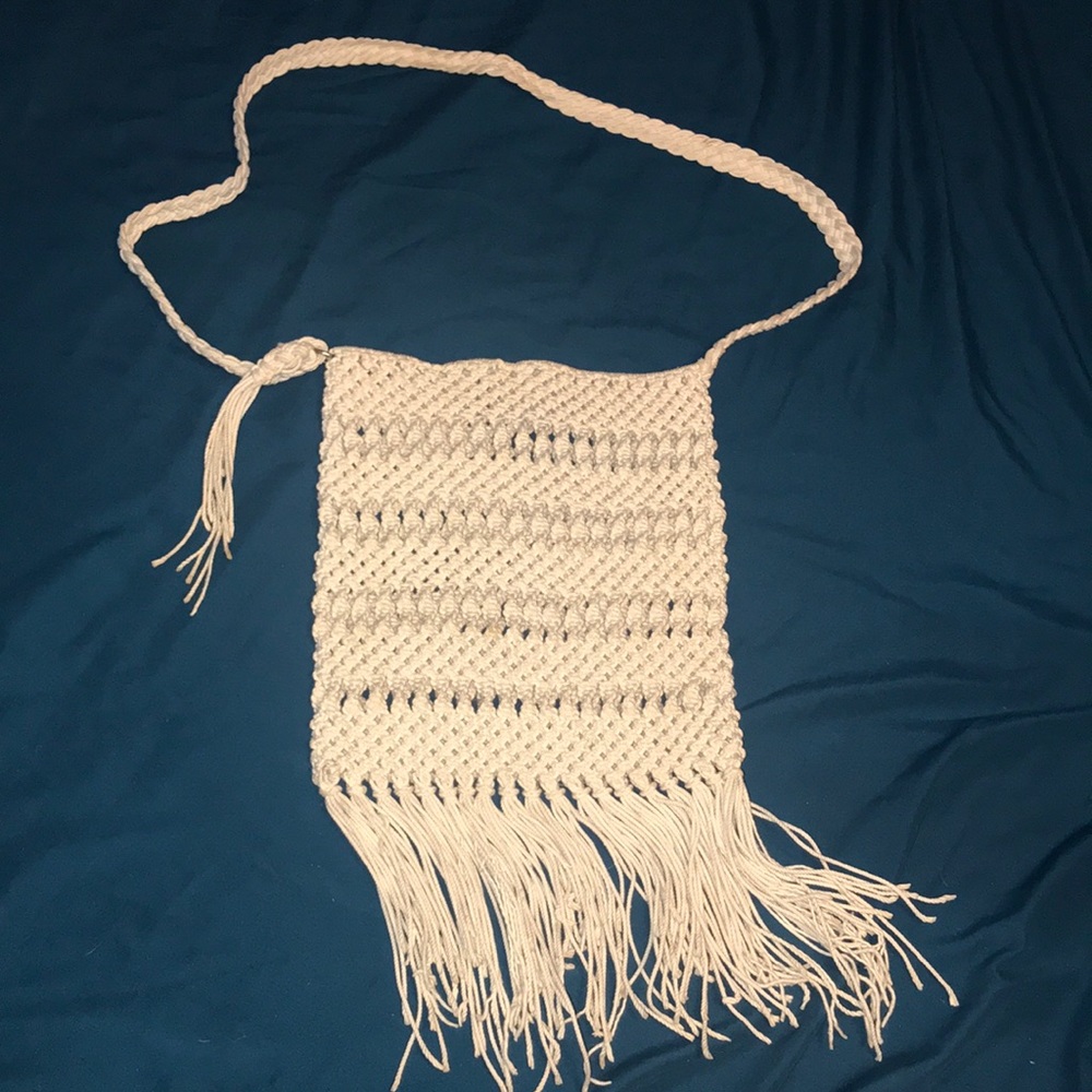 Never used tan woven purse